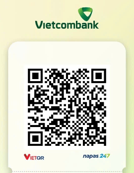 Mã QR Vietcombank để tùy tâm ủng hộ một ly cà phê